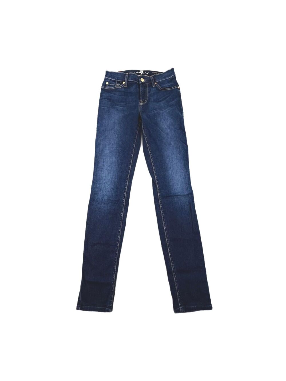Women's 7 For All Mankind Mid Rise Skinny Jeans – Dark Wash, Size 25